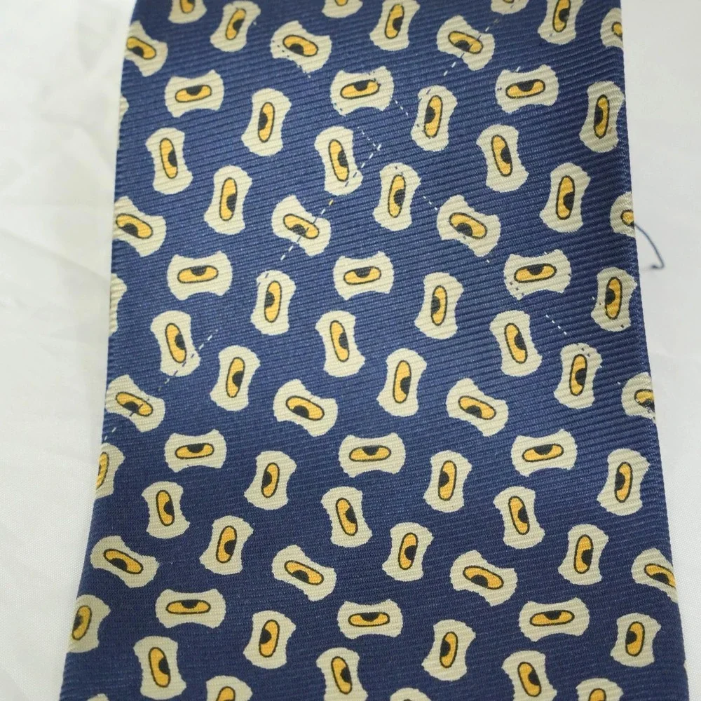 Polo Ralph Lauren Men's Tie Blue Novelty Peanut Pattern 56